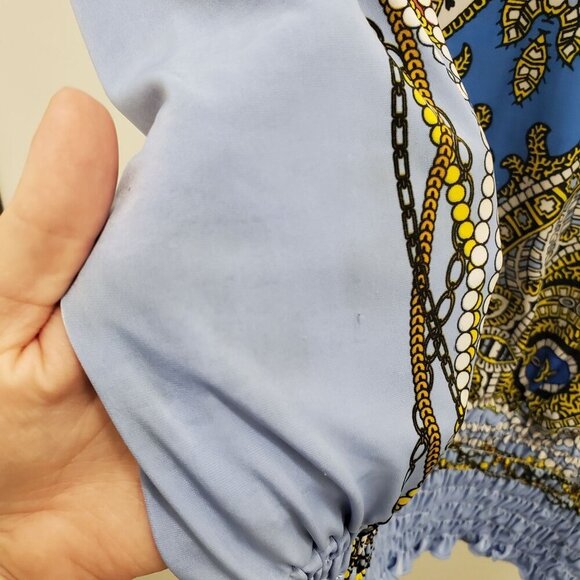 Isabella Rodriguez Woman's‎ Blue Multi Kaleidoscope Chain Poncho Plus Size 2X - Picture 6 of 8